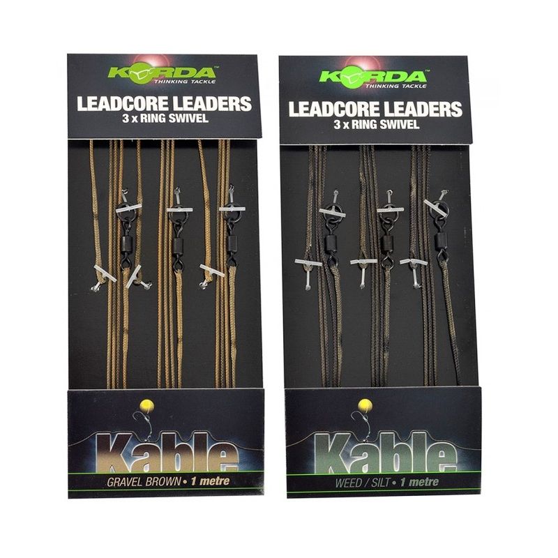 Korda Leadcore Ring Swivel Leaders weed silt  1m00