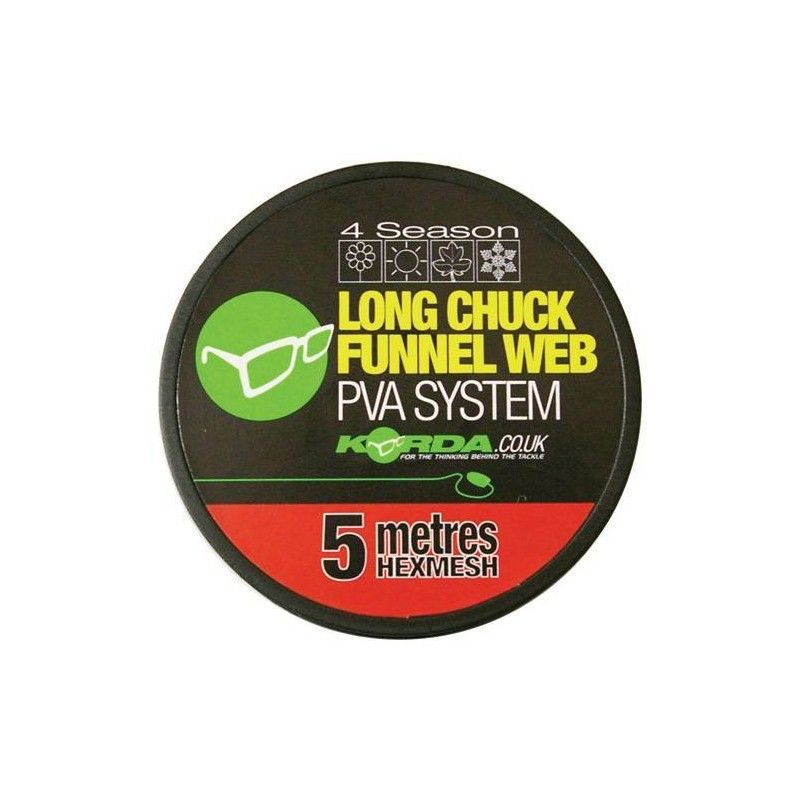 Korda Long Chuck Funnelweb Hexmesh Refill wit karper pva-systeem 5m