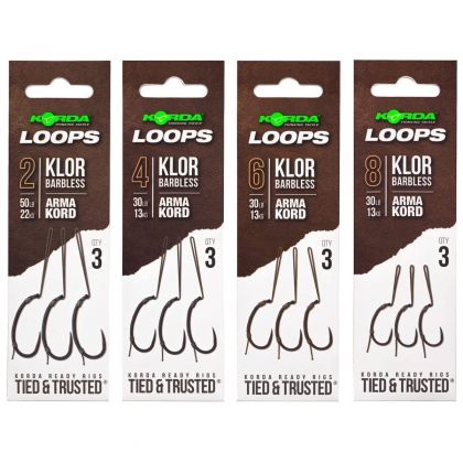 Korda Loop Rigs Klor Barbless camo - argent  H6 30lb