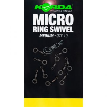 Korda Micro Rig Ring Swivel zwart karper klein vismateriaal Medium