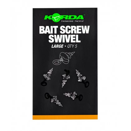 Korda Micro Ring Swivel Bait Screw zwart - bruin karper klein vismateriaal Large