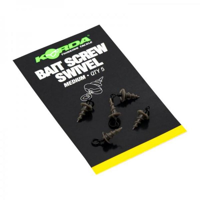 Korda Micro Ring Swivel Bait Screw zwart - bruin karper klein vismateriaal Medium