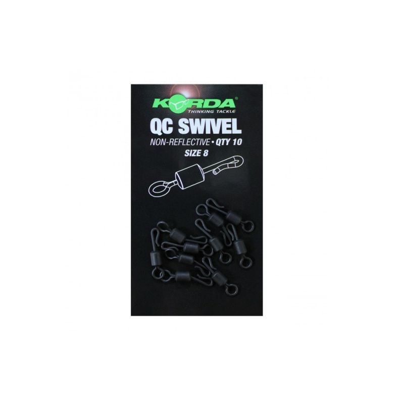 Korda QC Ring Swivel zwart karper klein vismateriaal Size 8