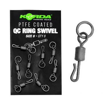 Korda QC Ring Swivel zwart - nickel karper klein vismateriaal Size 8