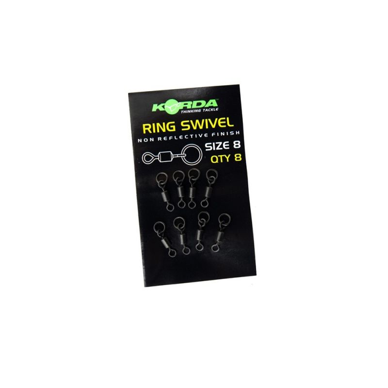 Korda Ring Swivel zwart karper klein vismateriaal Size 8