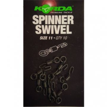 Korda Spinner Ring Swivel zwart karper klein vismateriaal