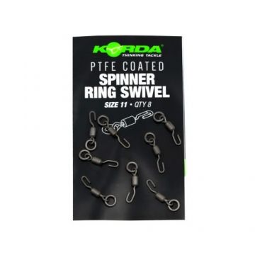 Korda Spinner Ring Swivels zwart - nickel karper klein vismateriaal Size 11