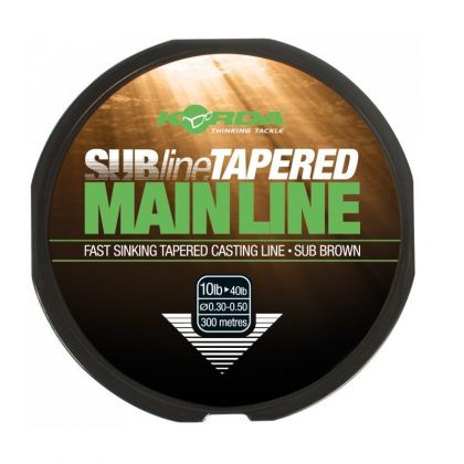 Korda Subline Tapered Mainline brun  0.30mm-0.50mm 300m