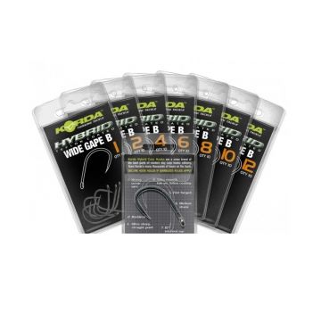 Korda Wide Gape Barbless nickel karper vishaak 6