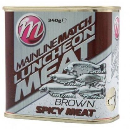 Mainline Match Luncheon Meat Spicy Meat bruin vispellets 340g