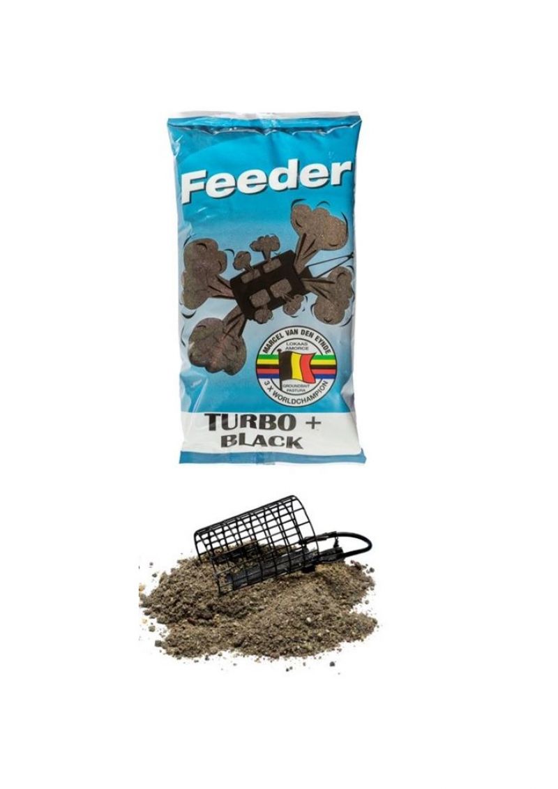 Marcel Van Den Eynde Feeder Turbo + Black zwart witvis visvoer 1kg