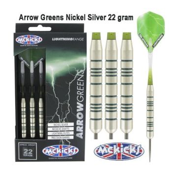 Mckicks Arrow Greens Nickel Silver vert - argent darts 22g