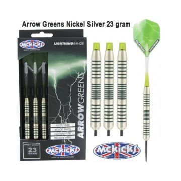 Mckicks Arrow Greens Nickel Silver vert - argent darts 23g