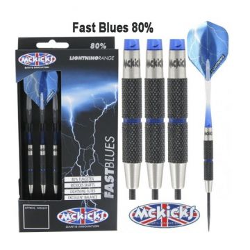 Mckicks Fast Blues 80% blauw - zwart dartpijlen 25g