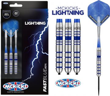 Mckicks Flash Blue 80% blauw - zilver dartpijlen 23g