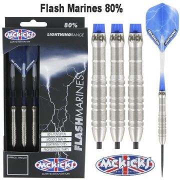 Mckicks Flash Marines 80% blauw - zilver dartpijlen 22g