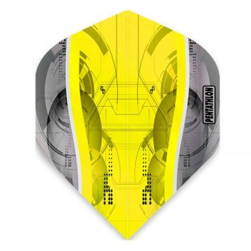 Mckicks Pentathlon Silver Edge Yellow Standard zilver - geel dart flight 100 Micron