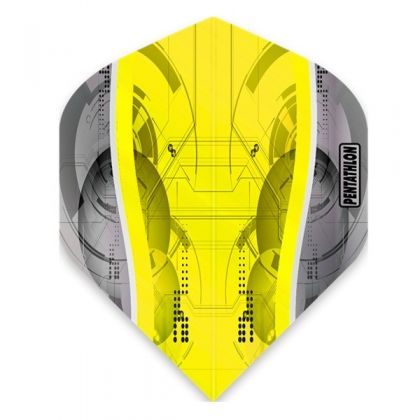 Mckicks Pentathlon Silver Edge Yellow Standard argent - jaune dart flight 100 Micron