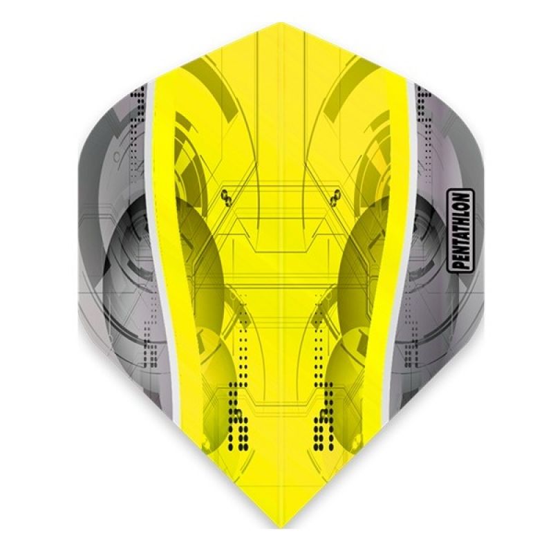 Mckicks Pentathlon Silver Edge Yellow Standard argent - jaune dart flight 100 Micron