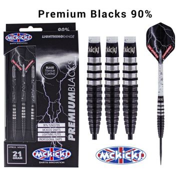 Mckicks Premium Blacks Titanium 90% noir - argent darts 23g