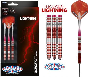 Mckicks Quick Red 80% rood - zilver dartpijlen 23g