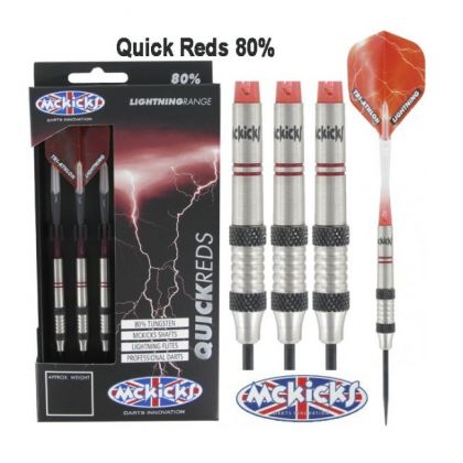 Mckicks Quick Reds 80% rood - zilver dartpijlen 22g