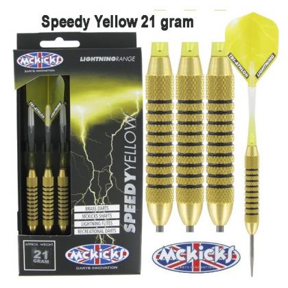 Mckicks Speedy Yellow Brass geel - goud dartpijlen 21g