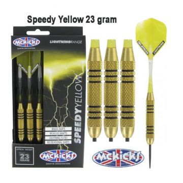 Mckicks Speedy Yellow Brass geel - goud dartpijlen 23g