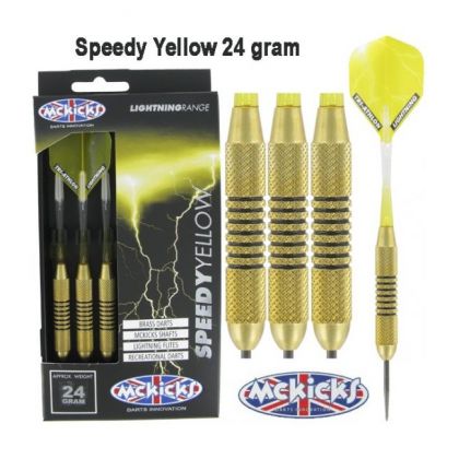 Mckicks Speedy Yellow Brass geel - goud dartpijlen 24g