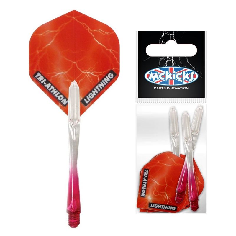 Mckicks Thunder & Lightning Flight Shaft Set rouge dart flight