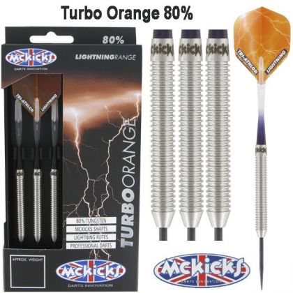 Mckicks Turbo Orange 80% oranje - zilver dartpijlen 21g