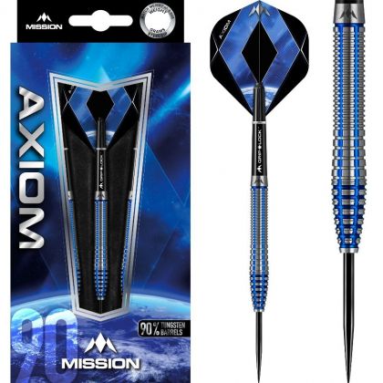 Mission Axiom 90% Blue Titanium M3 zwart - zilver - blauw dartpijlen 23g