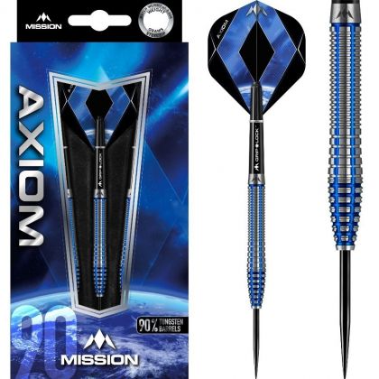 Mission Axiom 90% Blue Titanium M3 noir - argent - bleu darts 25g