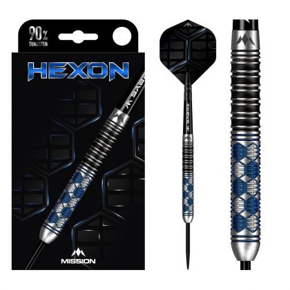 Mission Hexon 90% noir - argent - bleu darts 25g