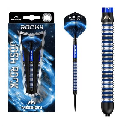 Mission Josh Rock 95% noir - argent - bleu darts 28g