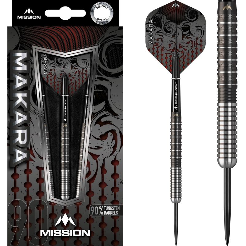 Mission Makara M1 90% noir - argent darts 24g