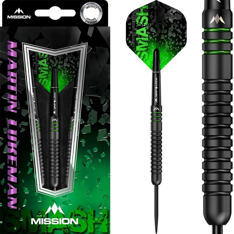 Mission Martin Lukeman Smash Black 90% noir - argent darts 25g