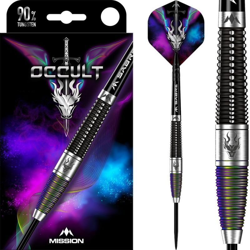 Mission Occult 90% noir - argent darts 23g