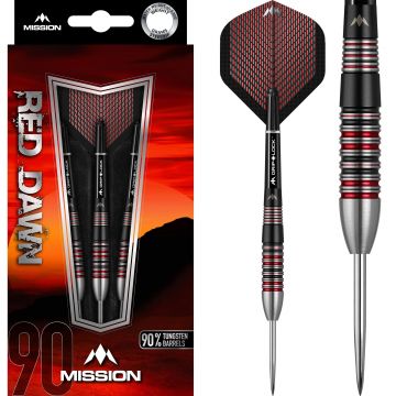 Mission Red Dawn M2 90% noir - argent - rouge darts 22g