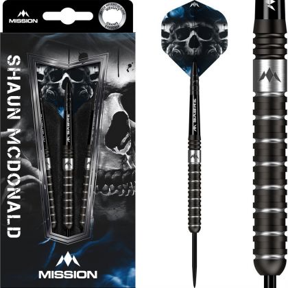 Mission Shaun McDonald 90% noir - argent darts 23g