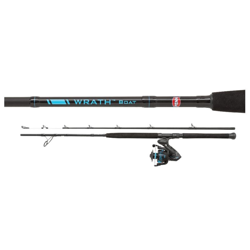 Penn Wrath Boat Combo zwart - blauw zeevis strandhengelset 2m10 20-30lb 6000