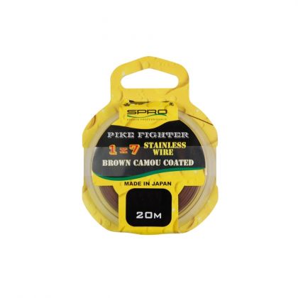 Predator 1x7 Brown Coated Wire bruin roofvis klein vismateriaal 20lb 0.40mm 9.1kg