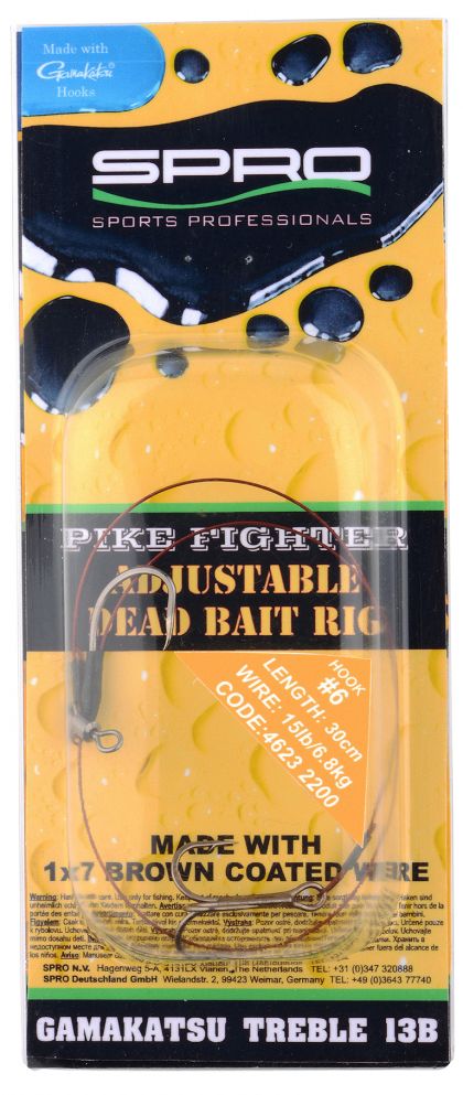 Predator Adjustable Dead Bait Rig Type A brun - nickel  30cm H6