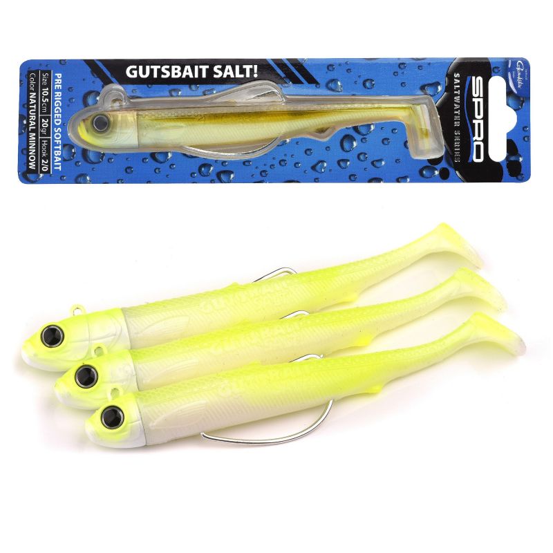 Predator Gutsbait Salt! chartreuse minnow shad zeebaars 10.5cm 10g