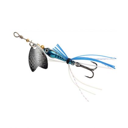 Predator Larva Mayfly Micro Spinner chrome blue vislepel 5cm 4g Treble 10