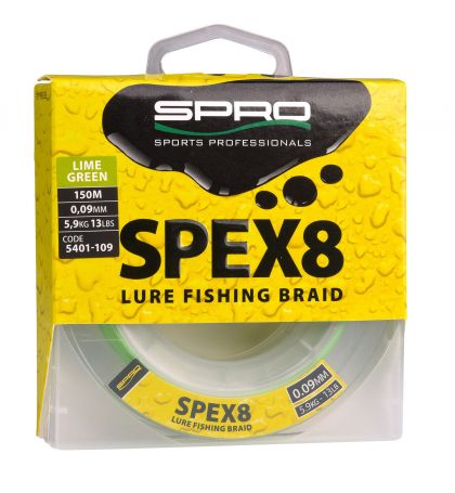 Predator Spex8 Braid lime green gevlochten visdraad 0.09mm 150m