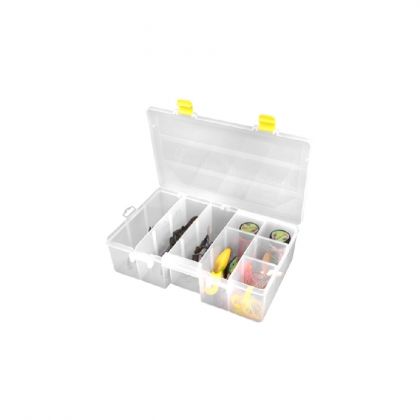 Predator Tackle Box 2200 transparant - geel roofvis visdoos 35.5x23x10cm