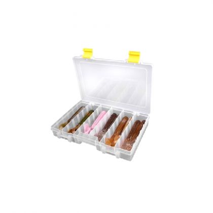 Predator Tackle Box 2500 transparant - geel roofvis visdoos 27.3x19x4.4cm