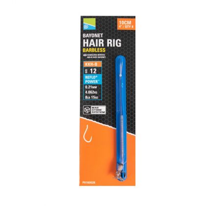 Preston Innovations KKH-B Mag Store Bayonet Hair Rig clear - nickel witvis witvis onderlijn H16 10cm 0.19mm