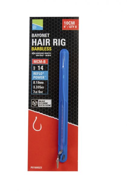 Preston Innovations MCM-B Mag Store Bayonet Hair Rigs clair - nickel  H14 10cm 0.19mm